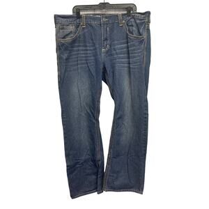 Extreme Couture Mens Size 40 Whiskered PolyCotton Stretch Denim Blue Jeans